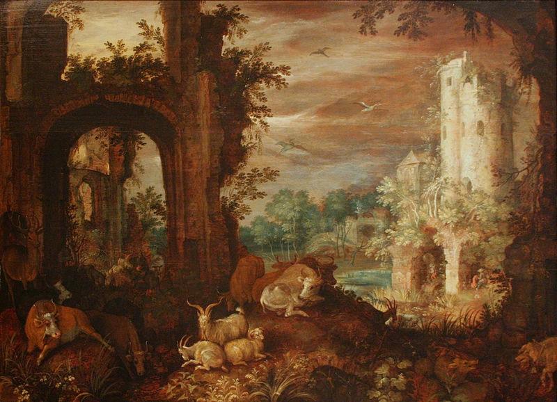 Roelant Savery Herds in the ruins Germany oil painting art